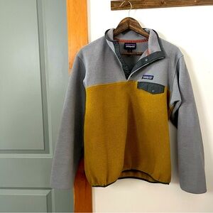 Patagonia | Synchilla Fleece Green/Gray Quarter Snap Colorblock Pullover